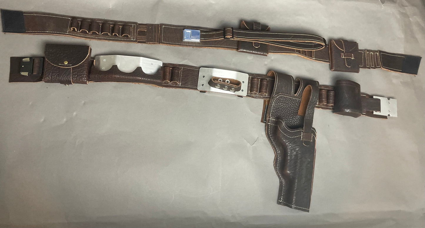Din Djarin - The Mandalorian- Leather Bandolier, Belt, Holster & Pouches