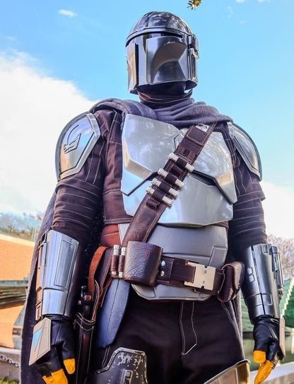 Din Djarin - The Mandalorian- Leather Bandolier, Belt, Holster & Pouches